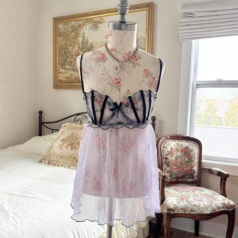 y2k dream girl babydoll lingerie dress size small